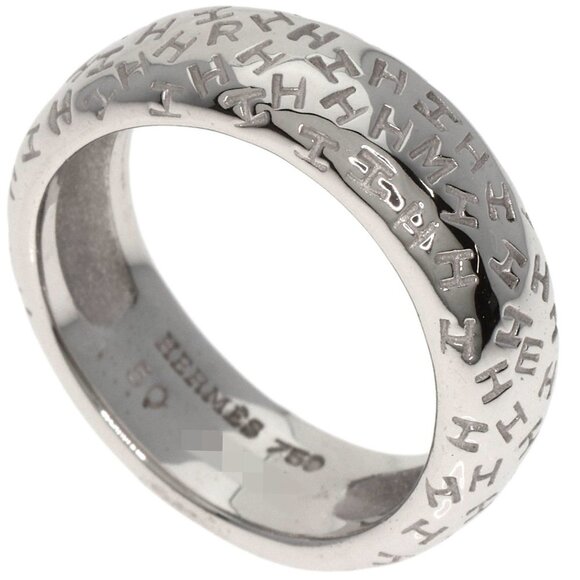 HERMES 18k White Gold Ring #50 - Picture 1 of 10